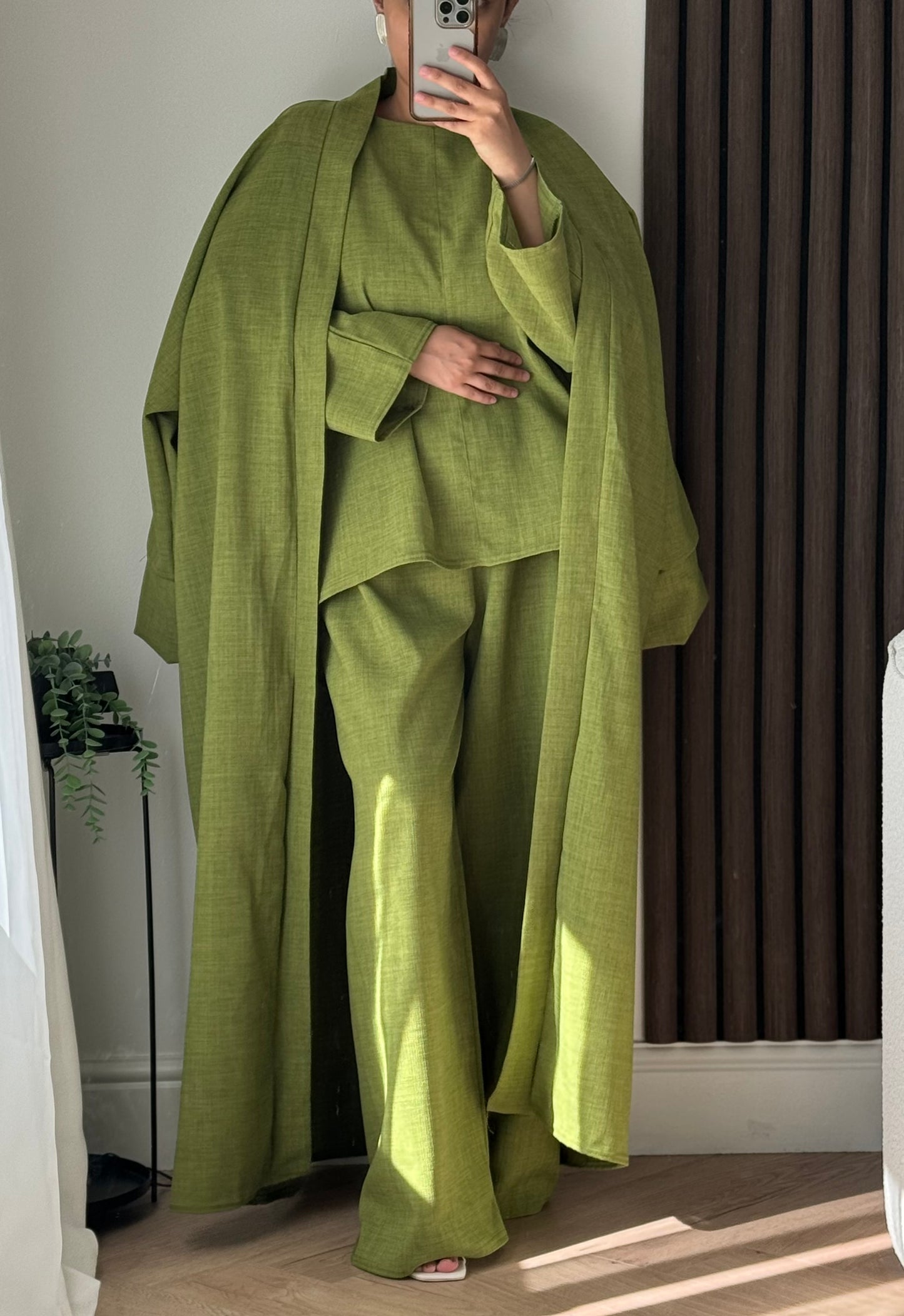 Zahra Three Piece Set In Lime