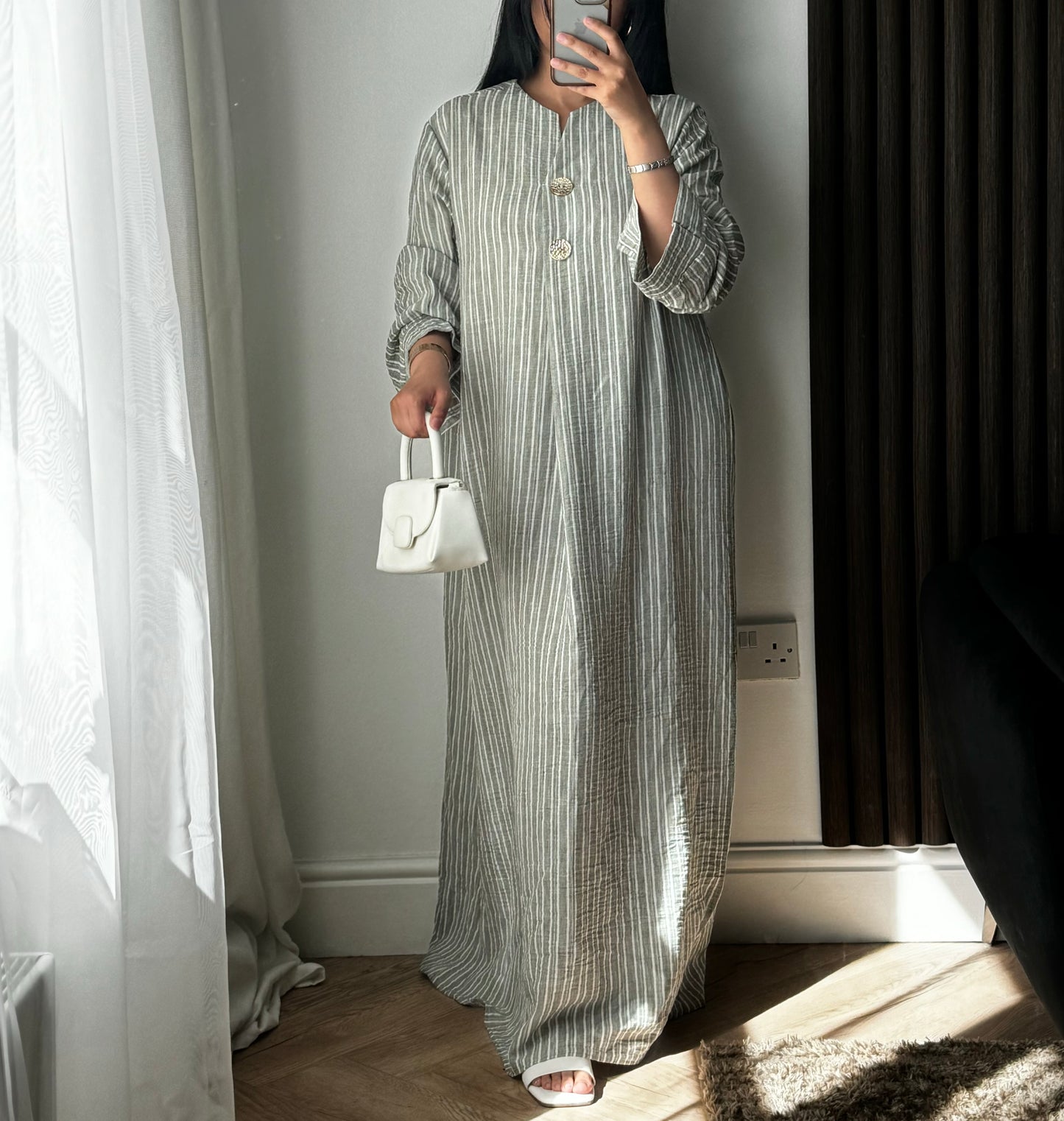 Gem Stripe Maxi Dress In Green