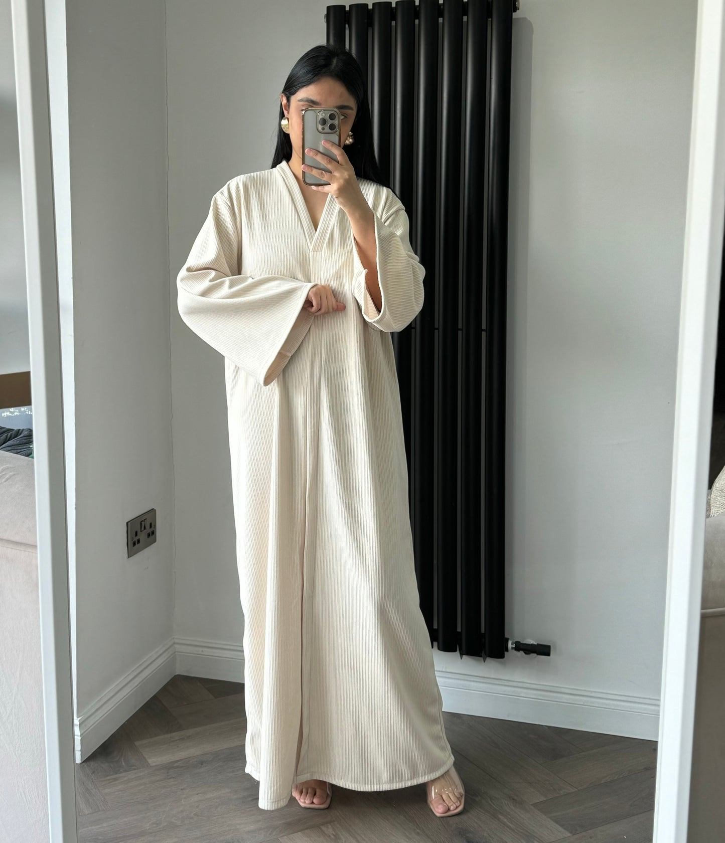 Deb Ribbed Maxi Dress In Cream