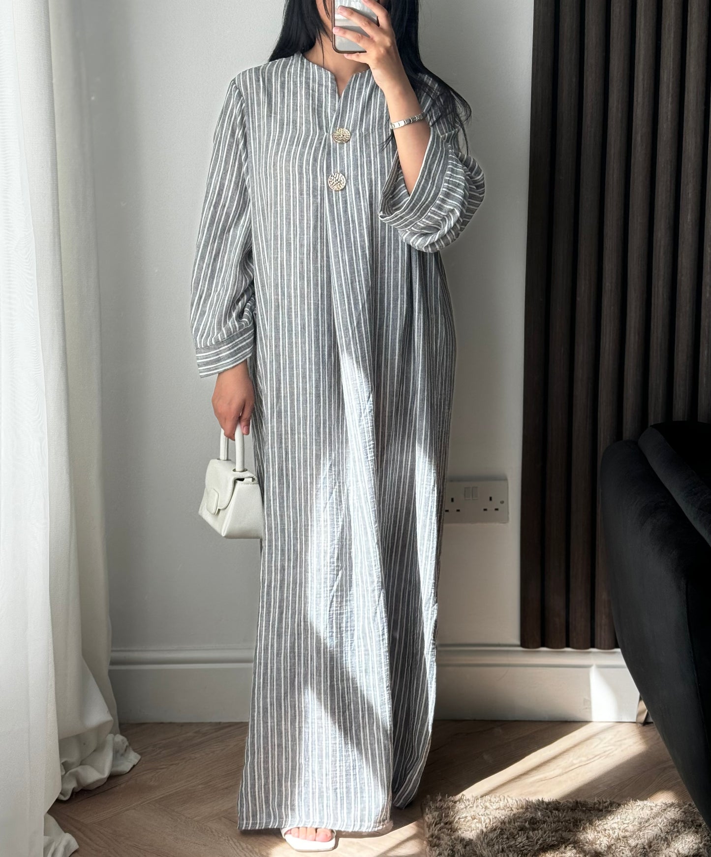 Gem Stripe Maxi Dress In Blue