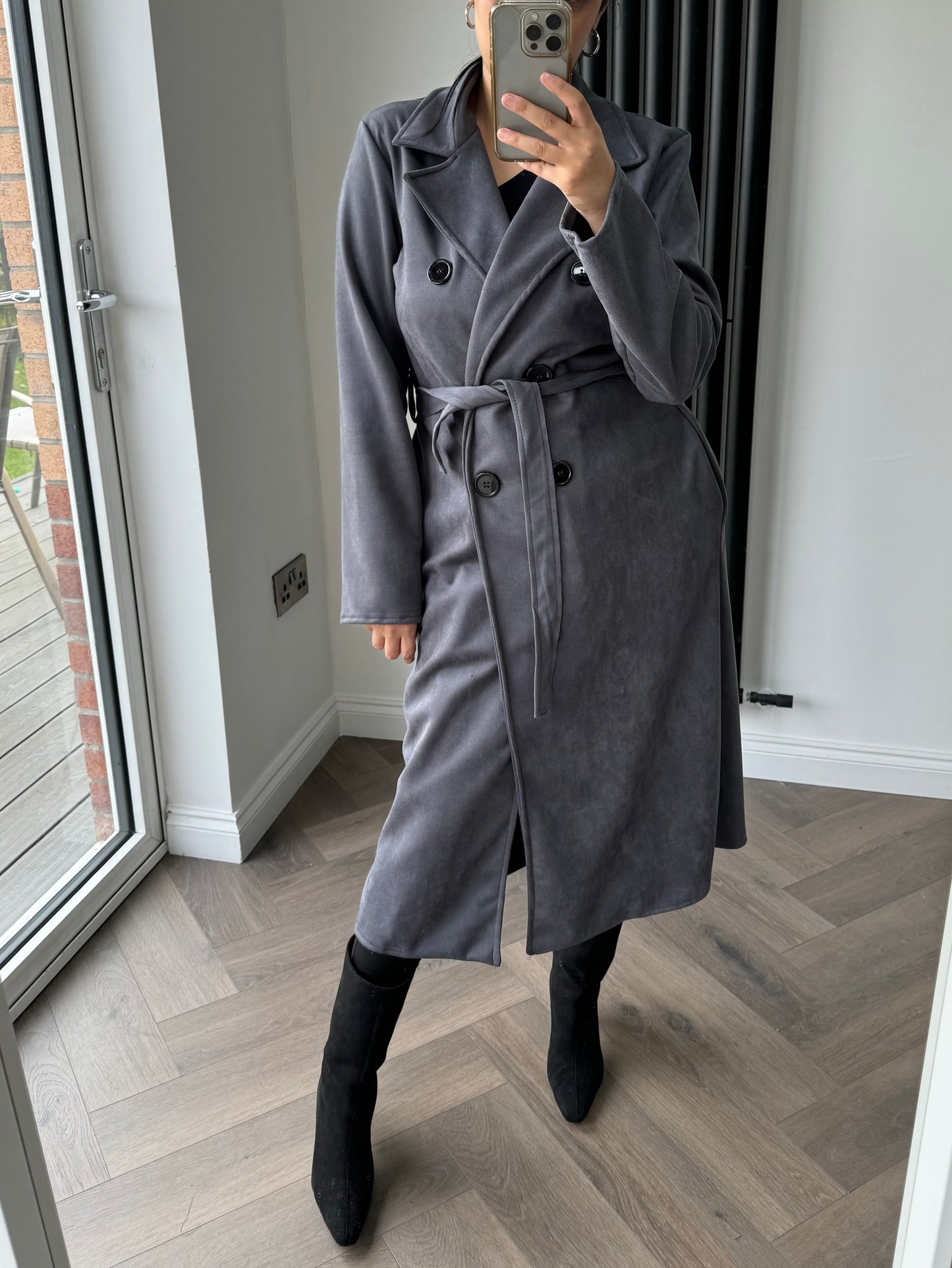 Trench Coat In Charcoal