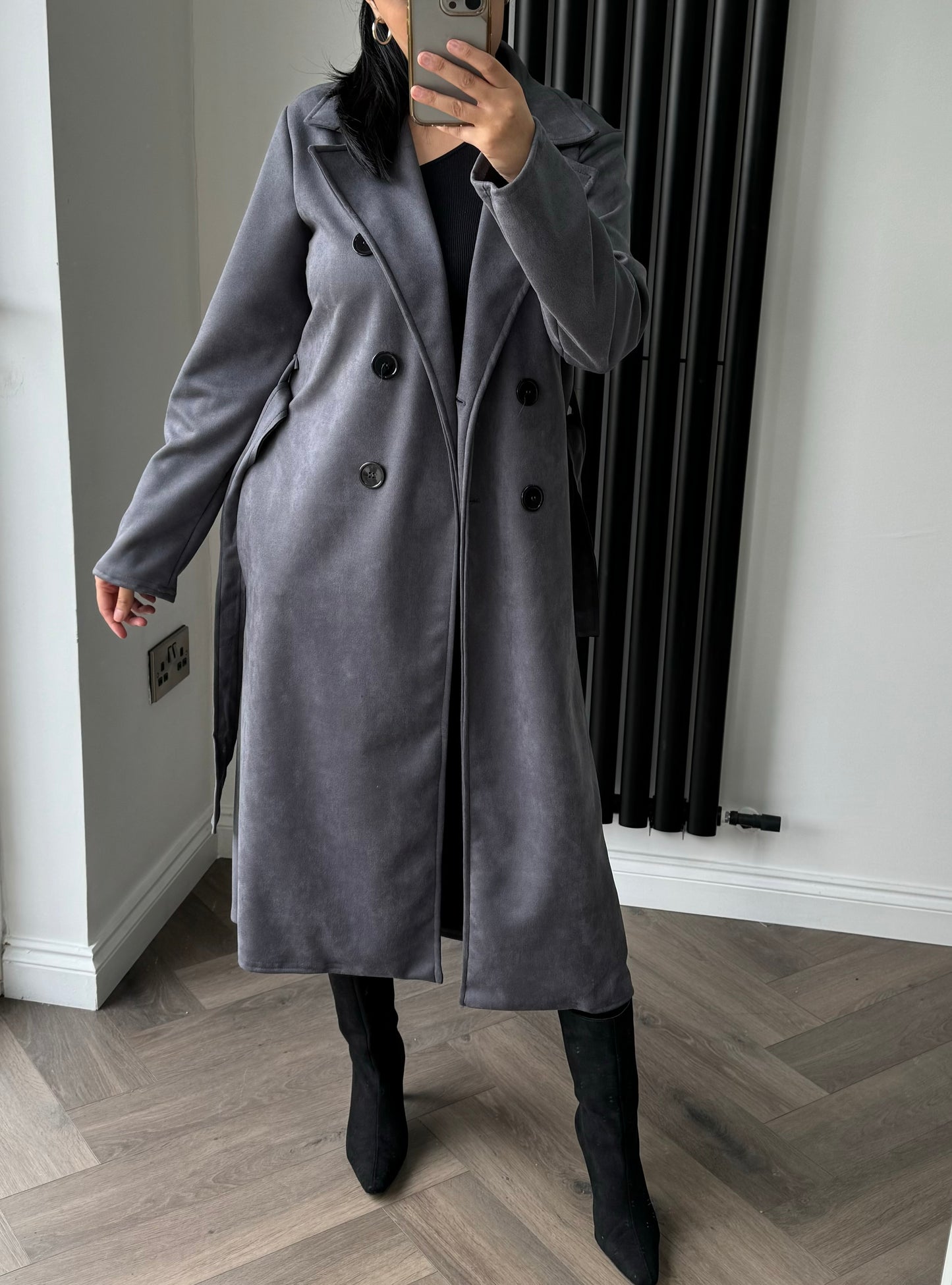 Trench Coat In Charcoal