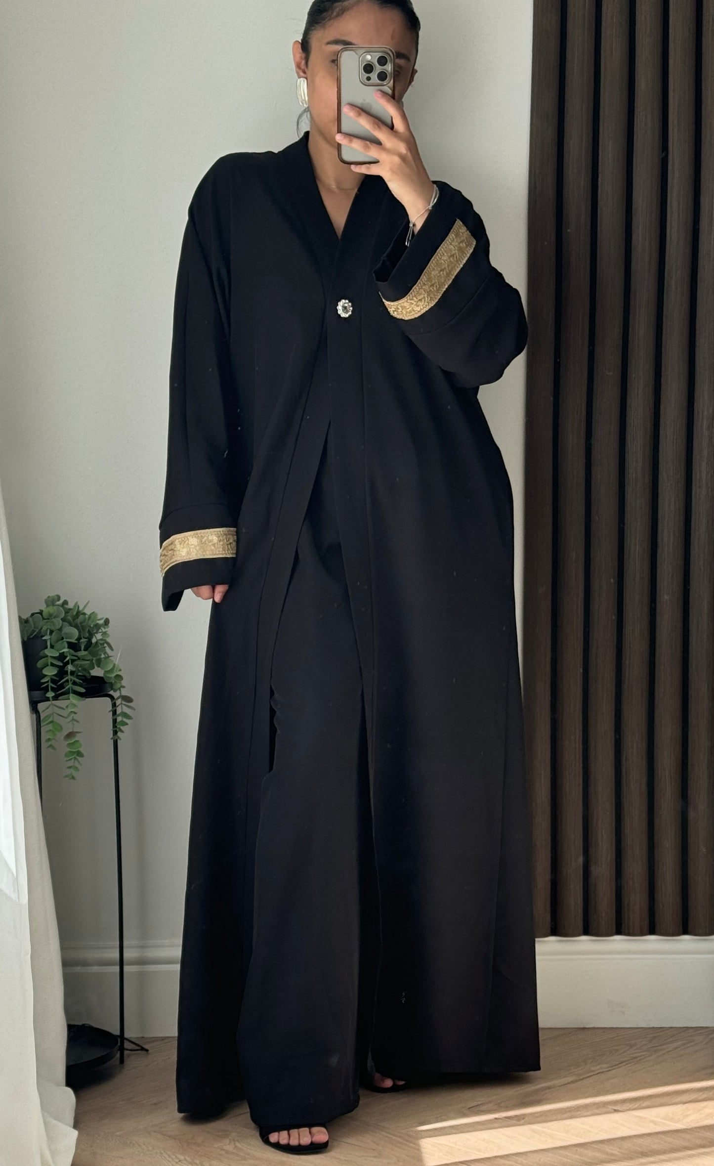 Lyla Long Button Jacket And Trouser Set In Black