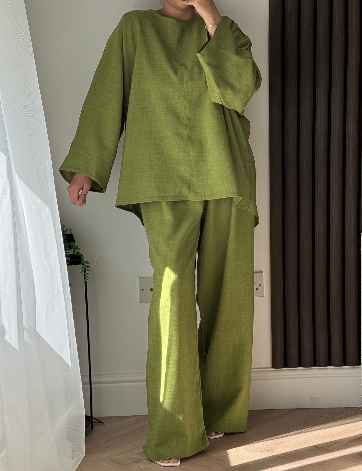 Zahra Three Piece Set In Lime