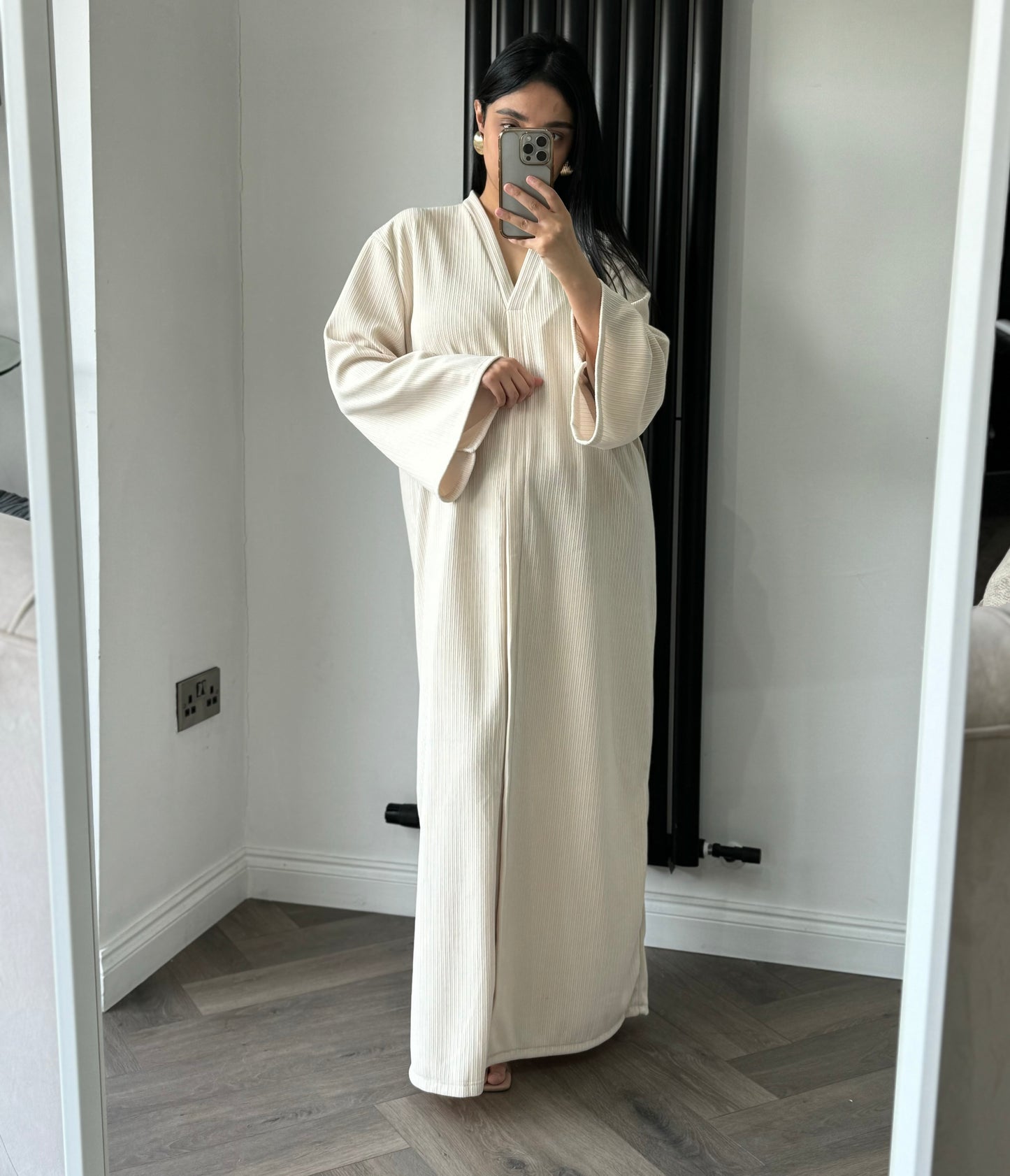 Deb Ribbed Maxi Dress In Cream
