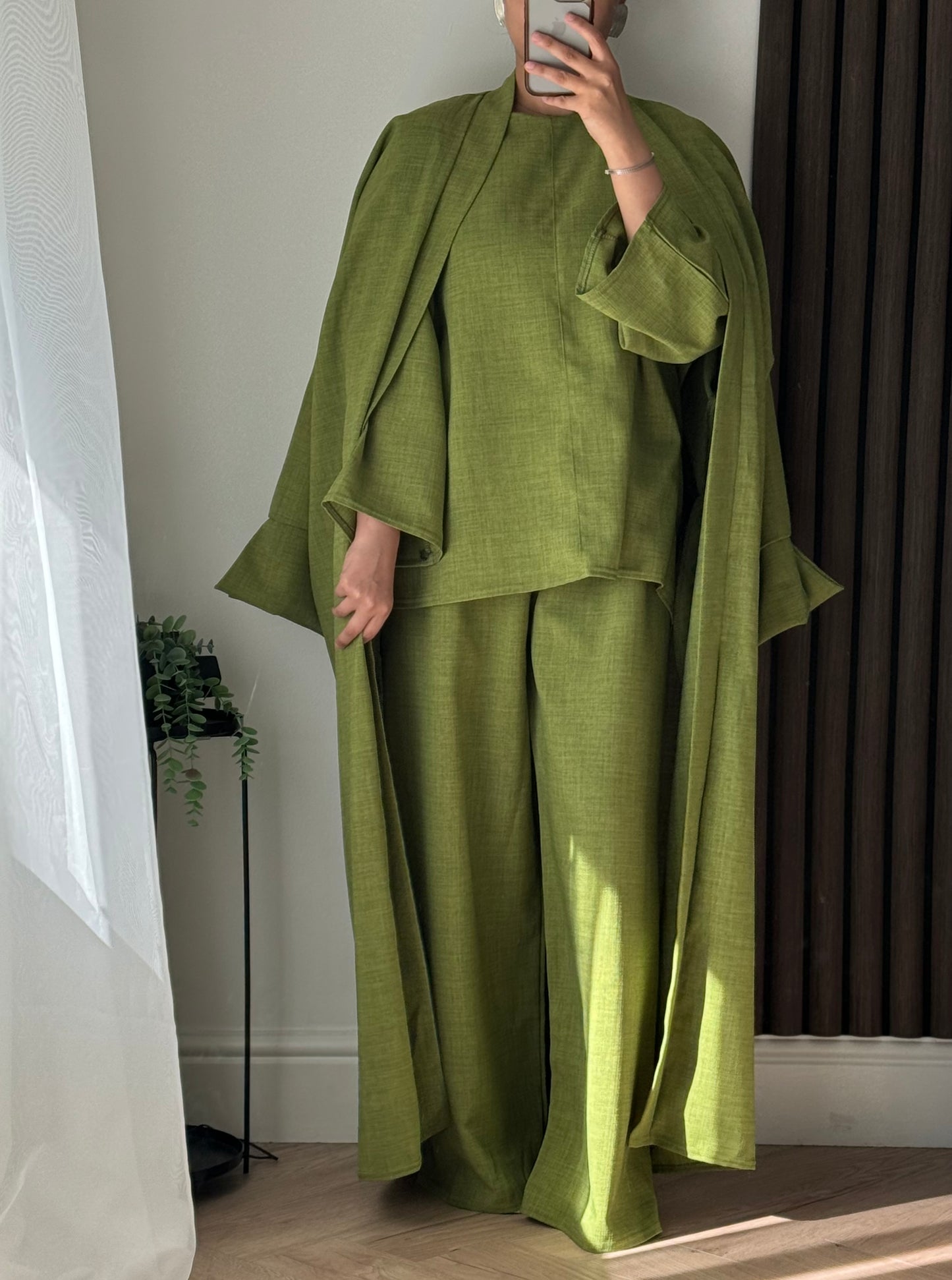Zahra Three Piece Set In Lime