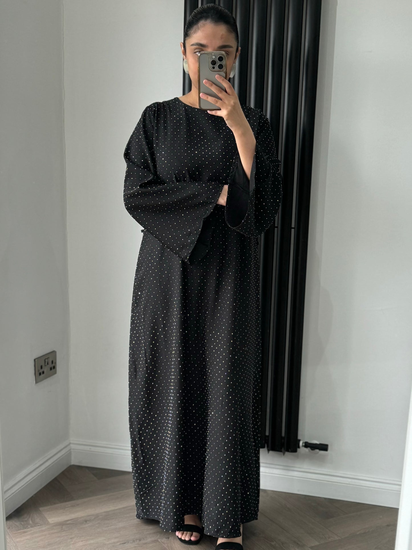Mona Diamanté Dress in Black