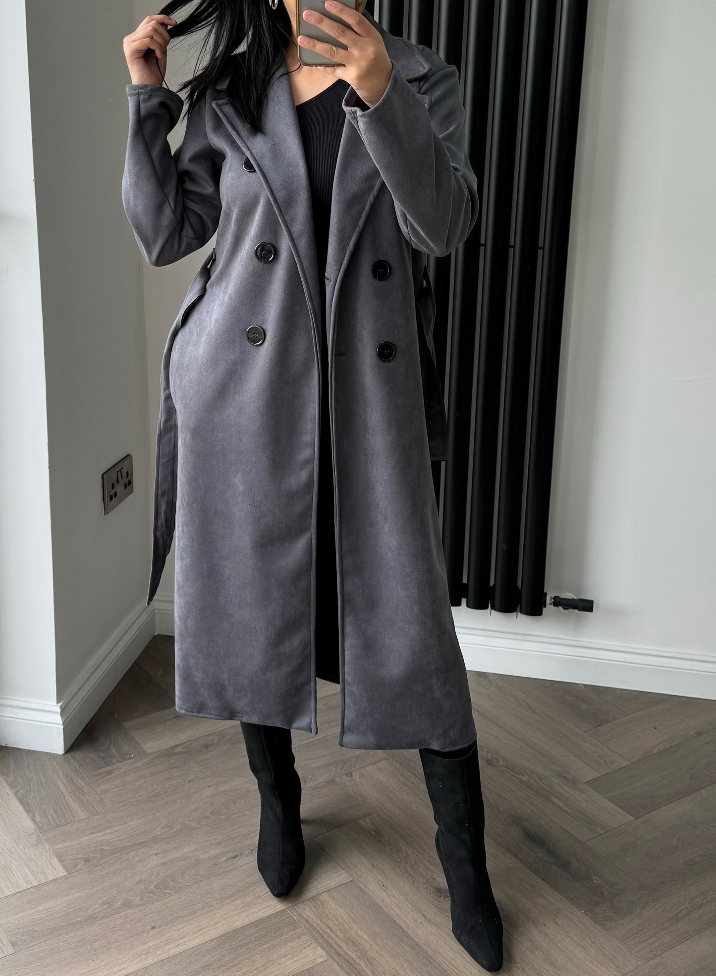Trench Coat In Charcoal