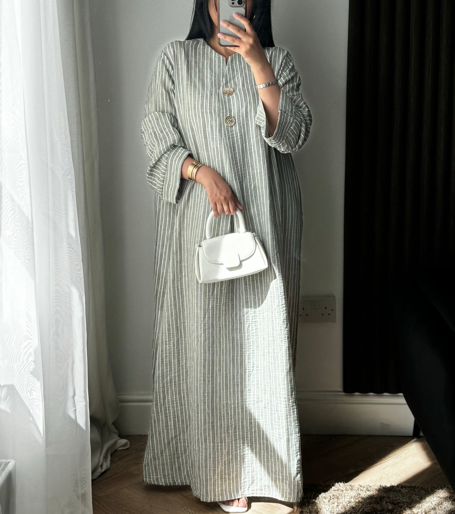 Gem Stripe Maxi Dress In Green