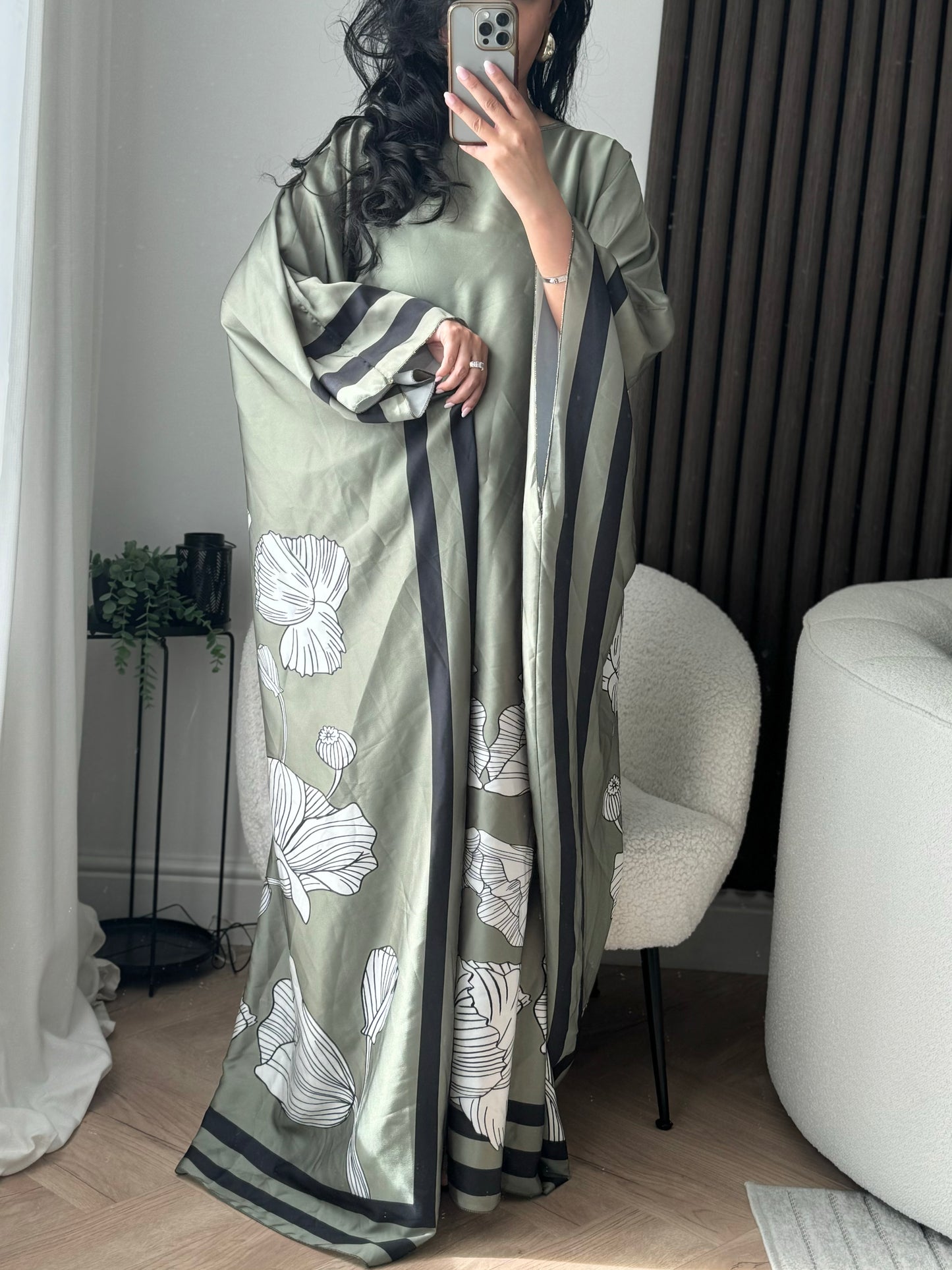Sarah Floral Print Dress In Green