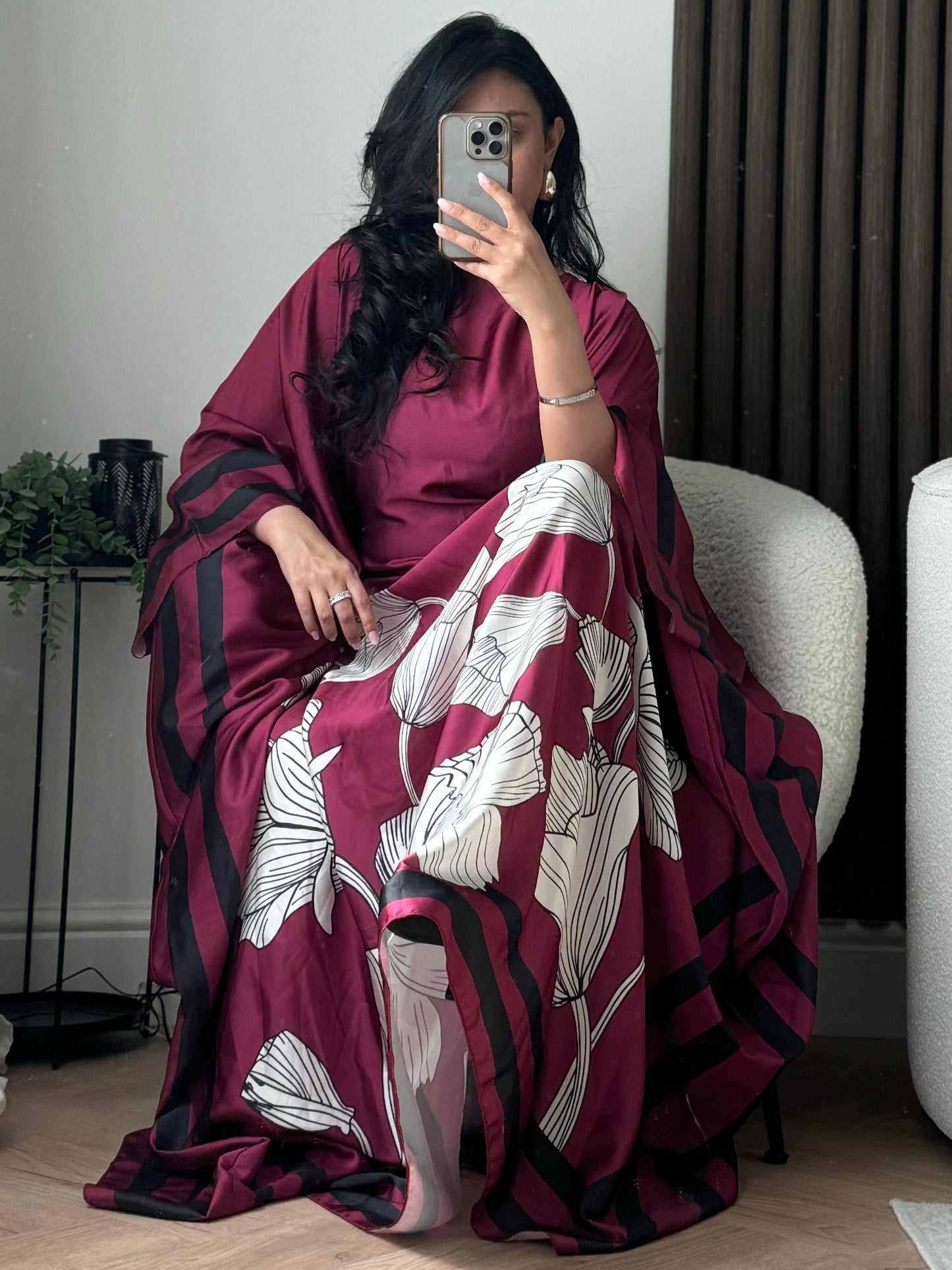 Sarah Floral Print Dress In Red