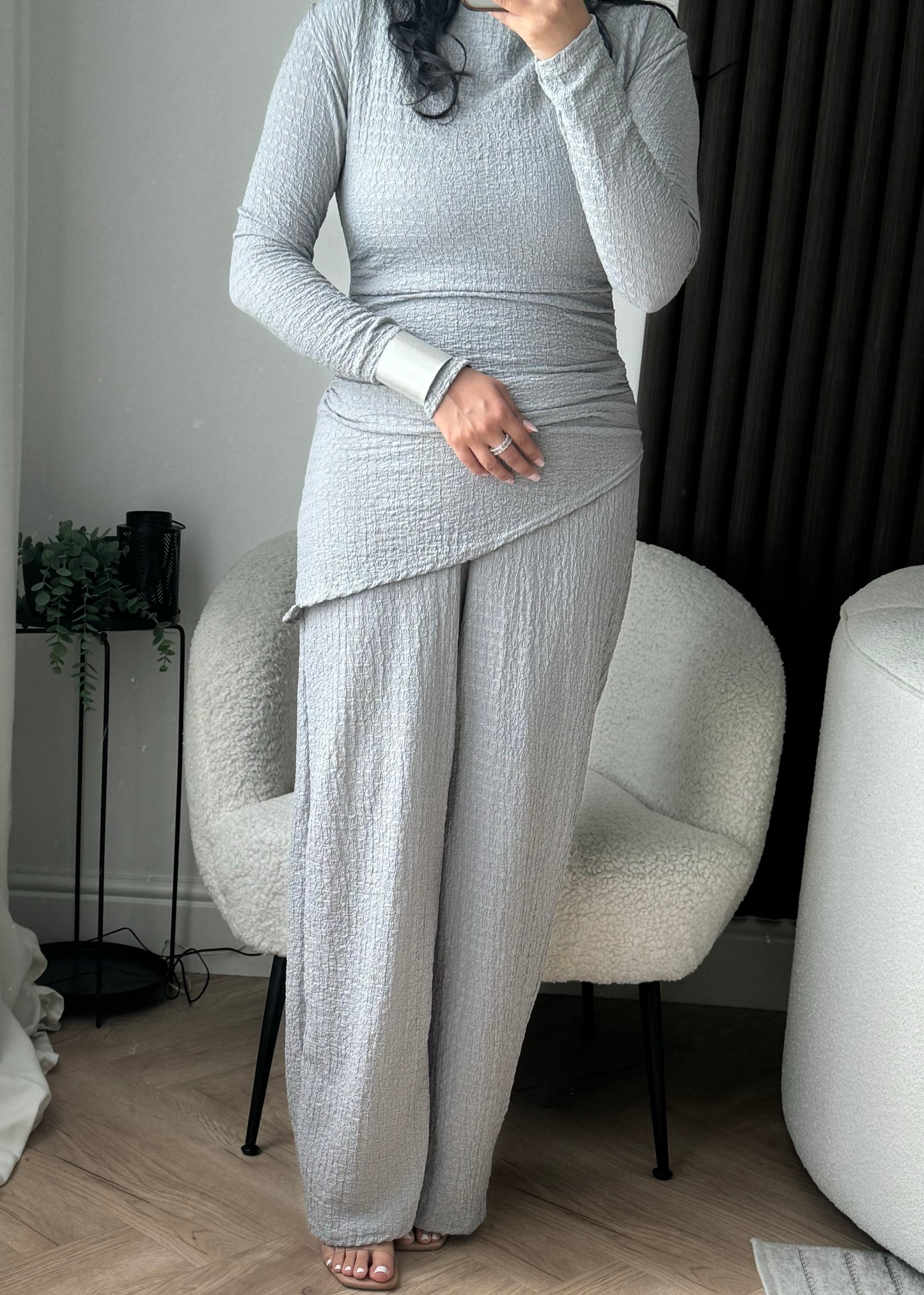 Ada Trouser and Top Co-ord Set In Grey