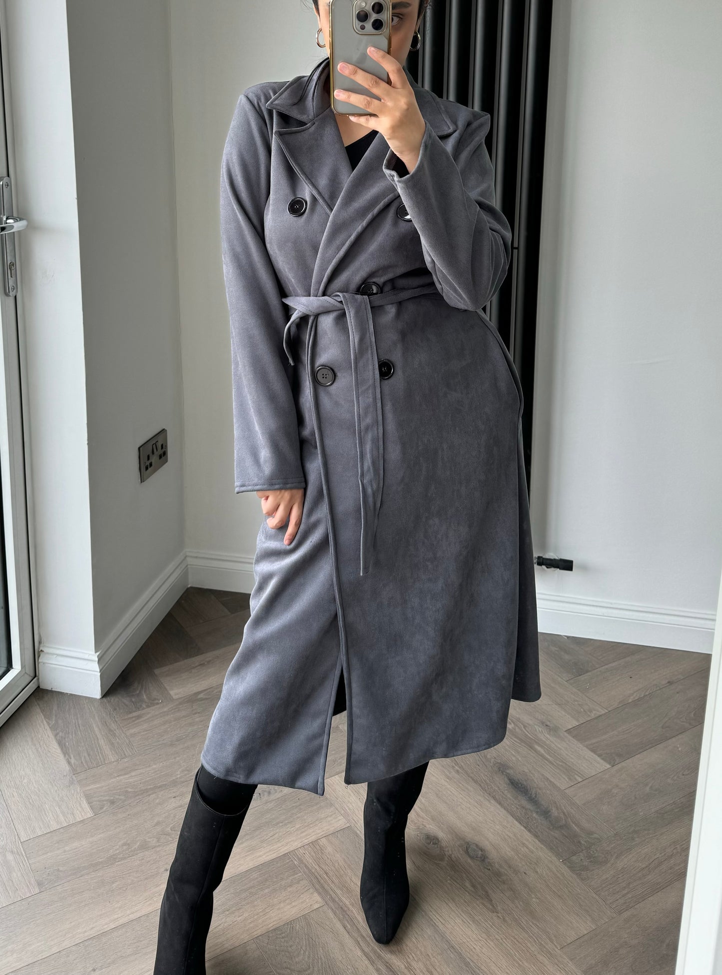 Trench Coat In Charcoal