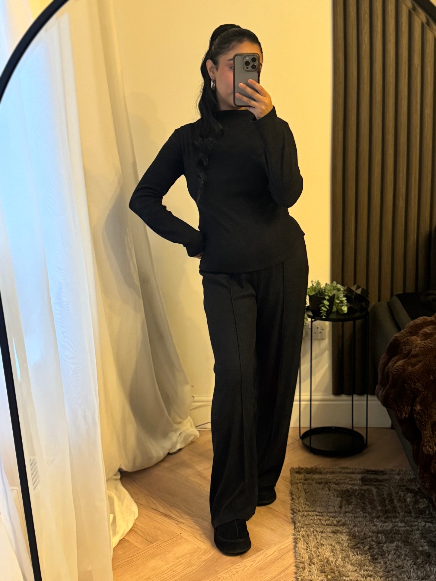 Soft Cinched In Two Piece Set In Black