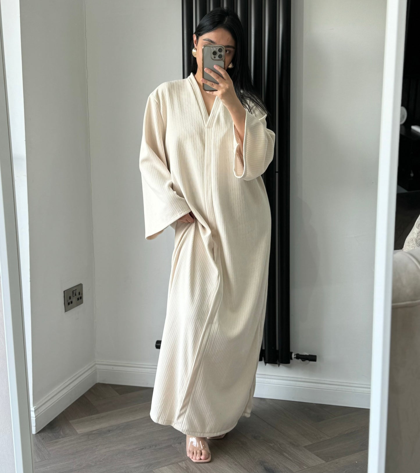 Deb Ribbed Maxi Dress In Cream