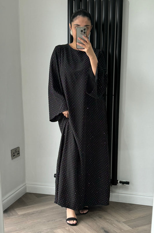 Mona Diamanté Dress in Black