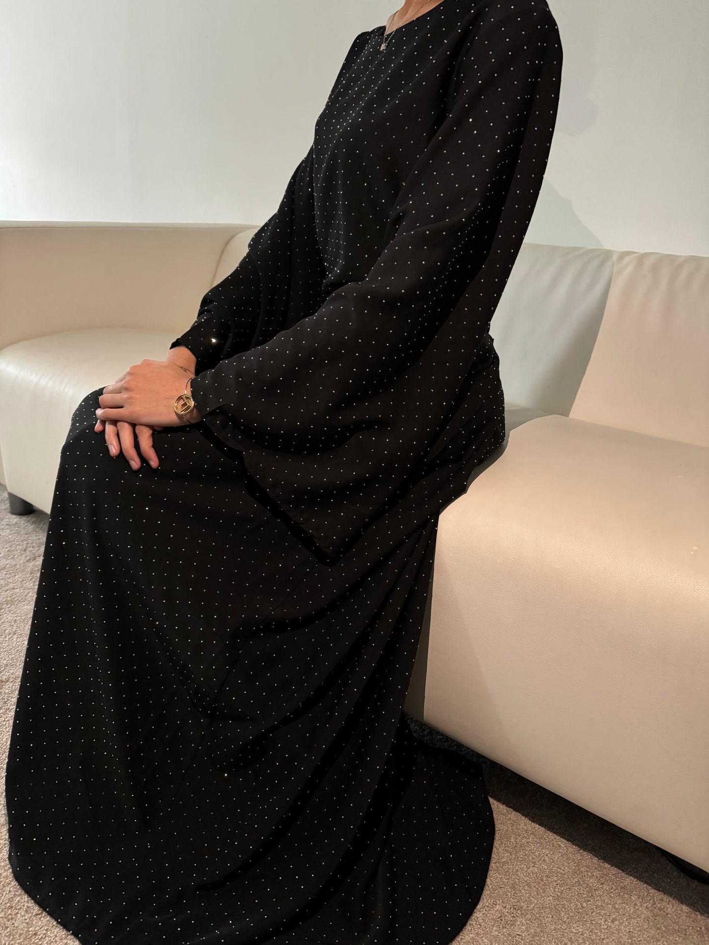 Mona Diamanté Dress in Black