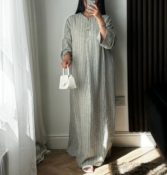 Gem Stripe Maxi Dress In Green