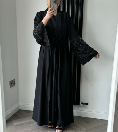 Dana Two Piece Long Jacket Set In Black
