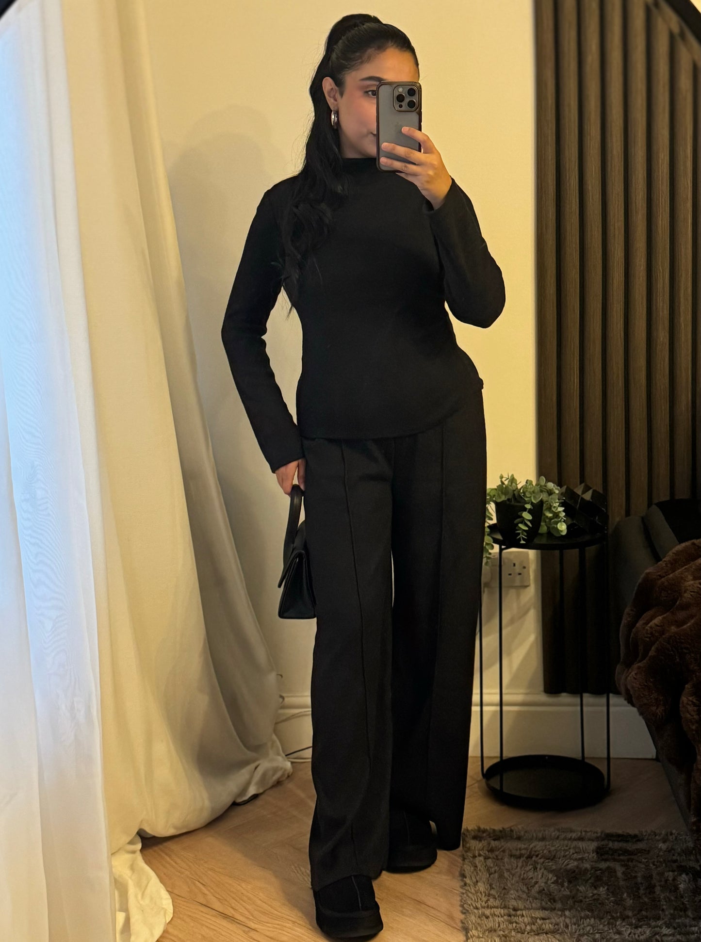 Soft Cinched In Two Piece Set In Black