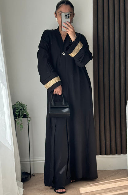 Lyla Long Button Jacket And Trouser Set In Black