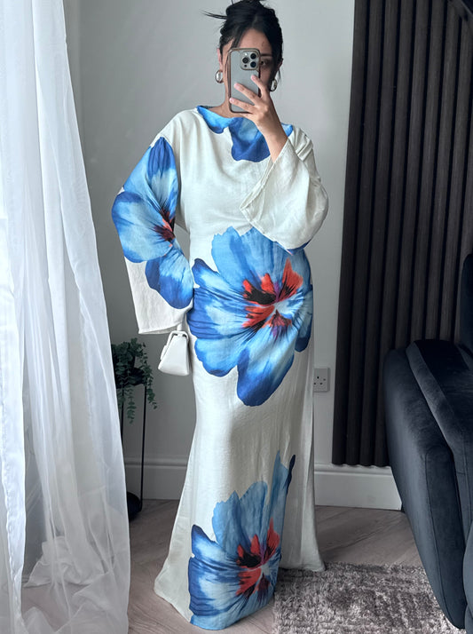 Floral Maxi Dress In Blue