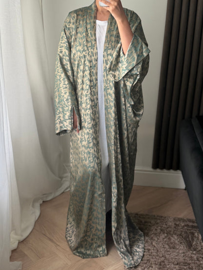Open Abaya Jacket In Green
