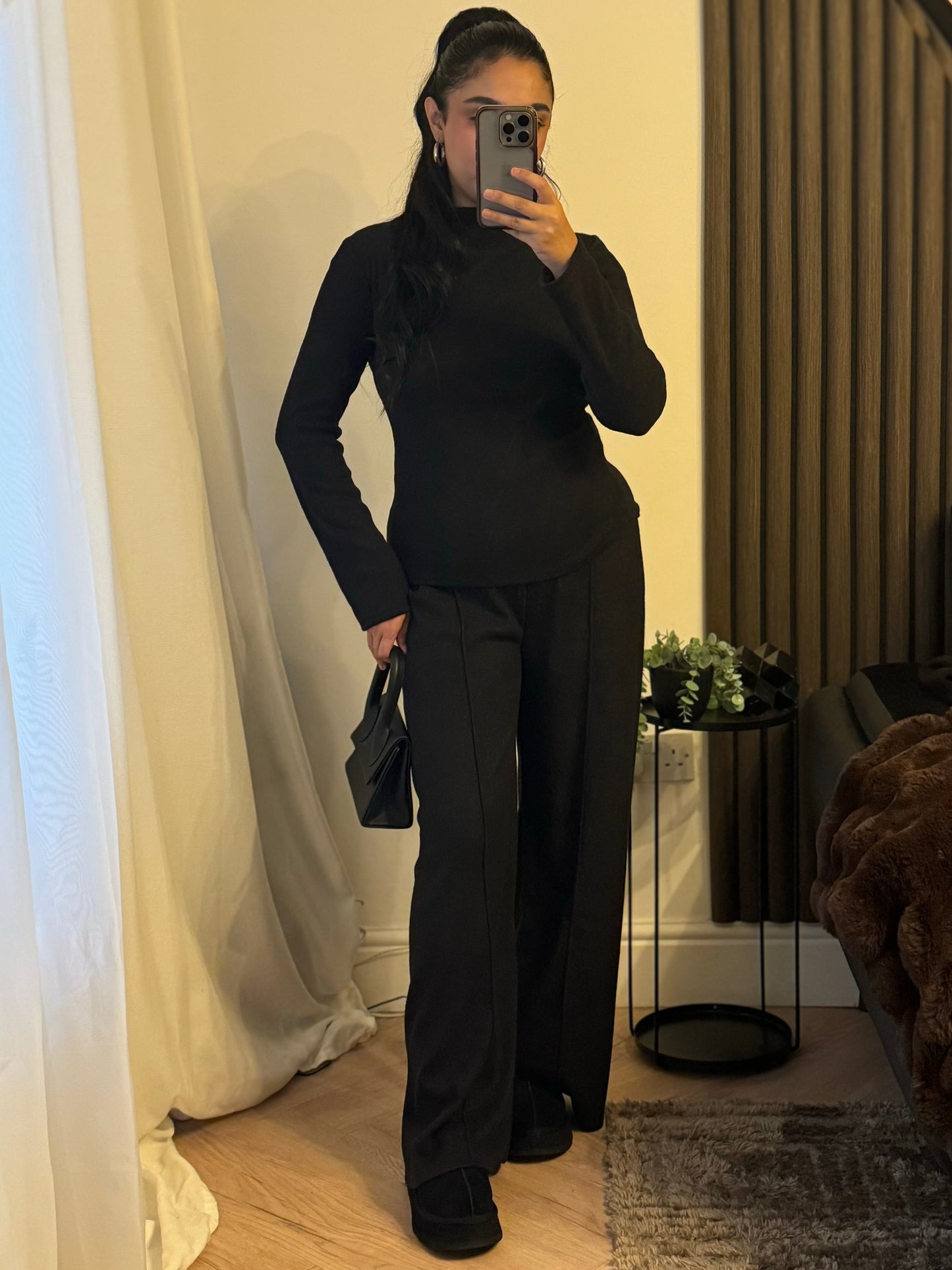 Soft Cinched In Two Piece Set In Black