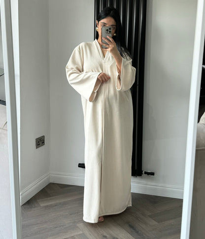 Deb Ribbed Maxi Dress In Cream