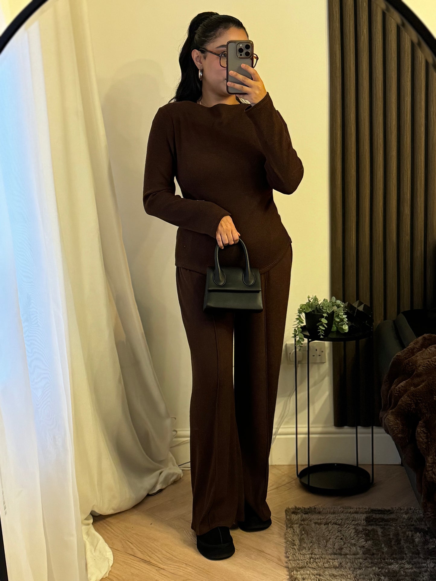 Soft Cinched In Two Piece Set In Brown