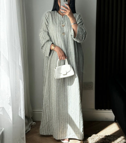 Gem Stripe Maxi Dress In Green
