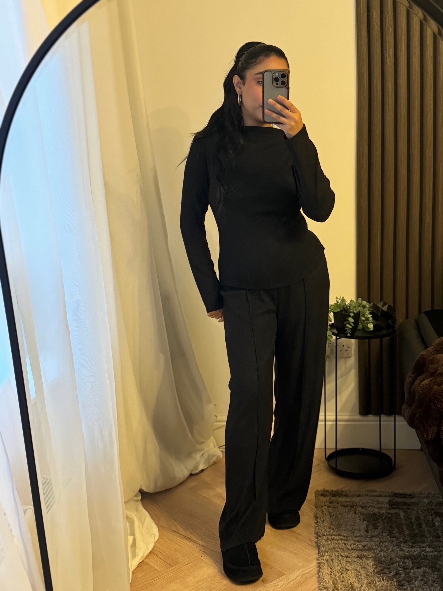 Soft Cinched In Two Piece Set In Black