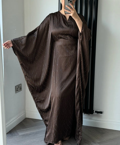 Mia Diamante Kaftan In Brown