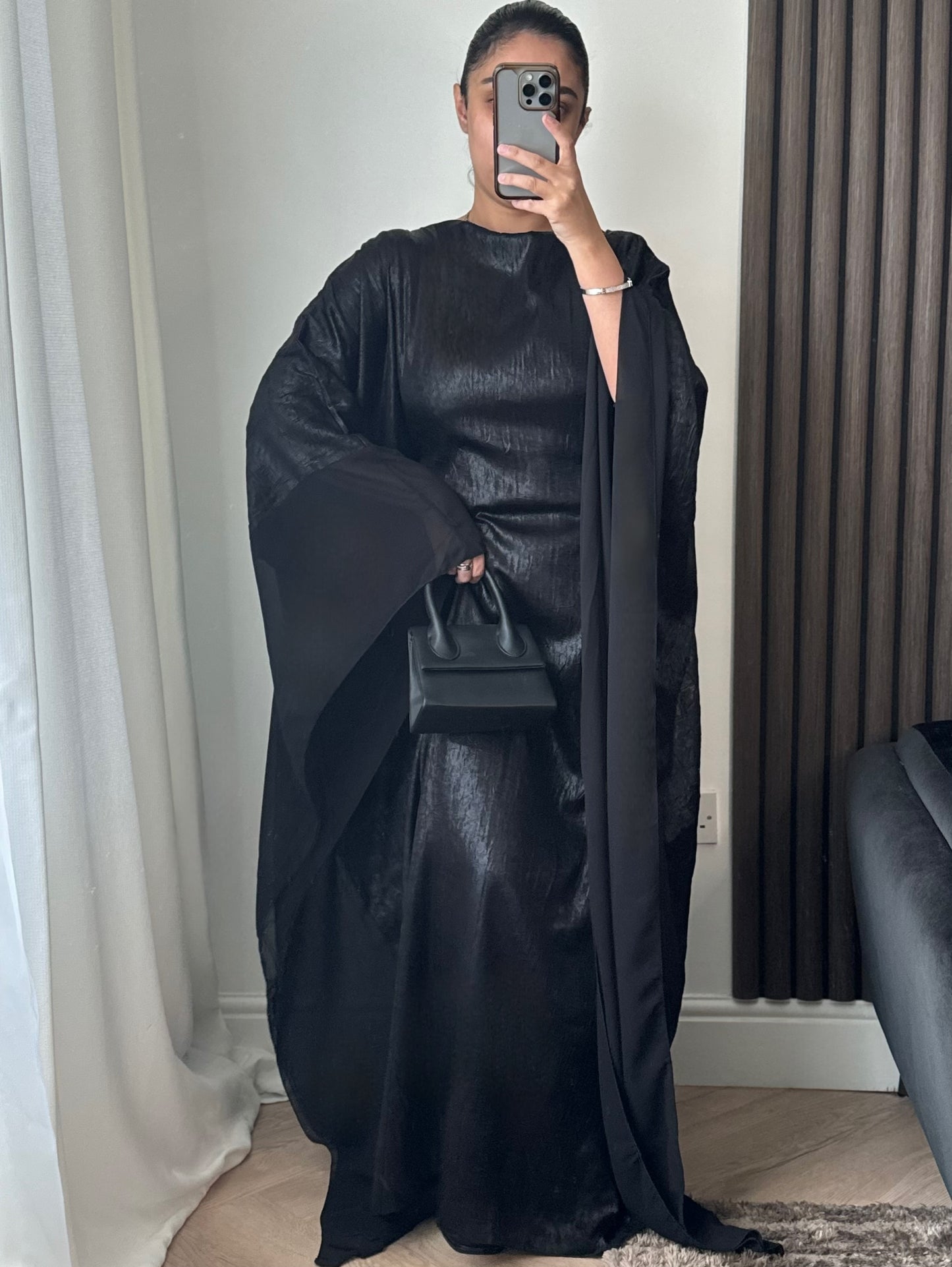 Noor Shimmer Kaftan in Black