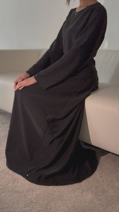 Mona Diamanté Dress in Black